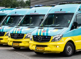 Road Ambulance medical repatriation with EMS Ambulance