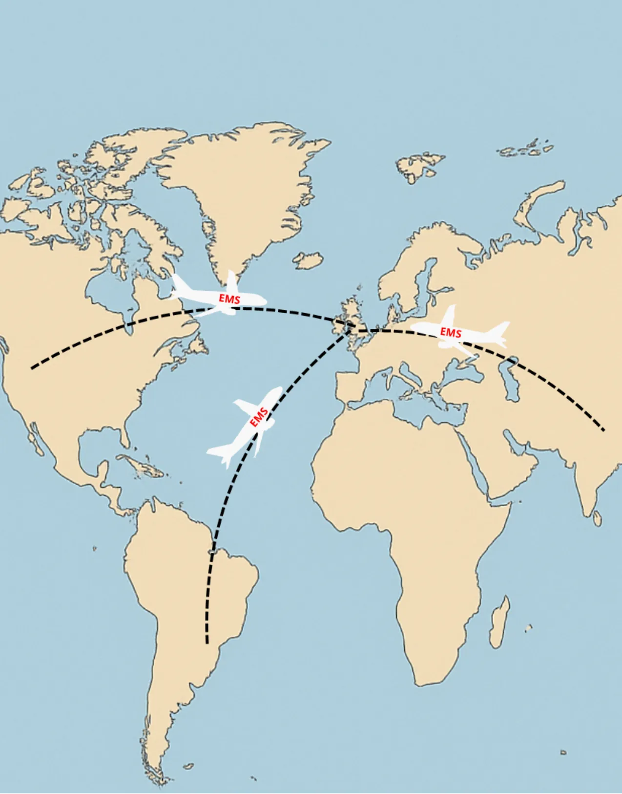 World Map EMS Aircraft UK World Map EMS Aircraft UK