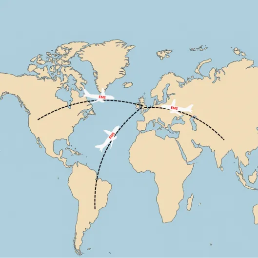 World Map EMS Aircraft UK